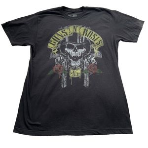 Guns n' Roses T Shirt Sz L Short Sleeve Black Cotton Blend "85" Soft